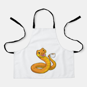 Snake with Cup of Coffee Apron