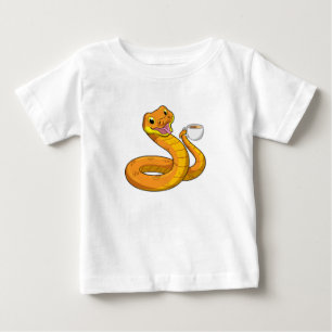 Snake with Cup of Coffee Baby T-Shirt