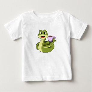 Snake with Cup of Coffee Baby T-Shirt