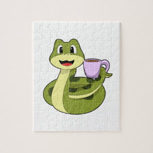 Snake with Cup of Coffee Jigsaw Puzzle