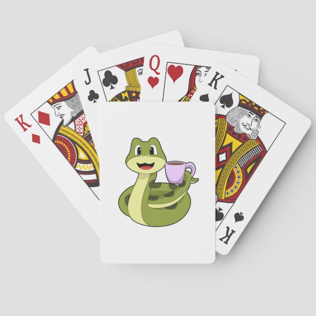 Snake with Cup of Coffee Playing Cards (Back)