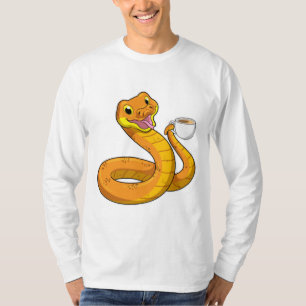 Snake with Cup of Coffee T-Shirt