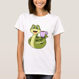 Snake with Cup of Coffee T-Shirt