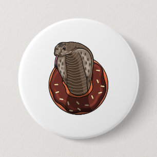 Snake with Donut 7.5 Cm Round Badge