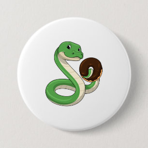 Snake with Donut 7.5 Cm Round Badge