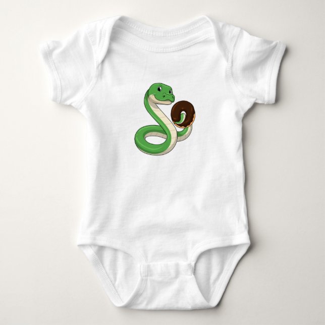 Snake with Donut Baby Bodysuit (Front)