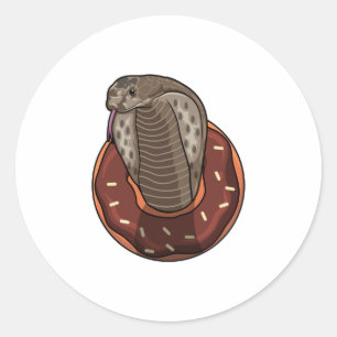 Snake with Donut Classic Round Sticker
