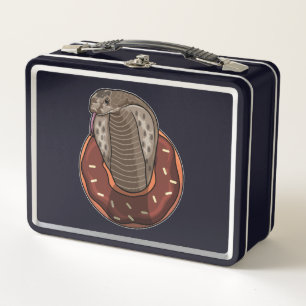 Snake with Donut Metal Lunch Box