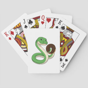 Snake with Donut Playing Cards