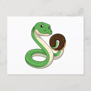 Snake with Donut Postcard