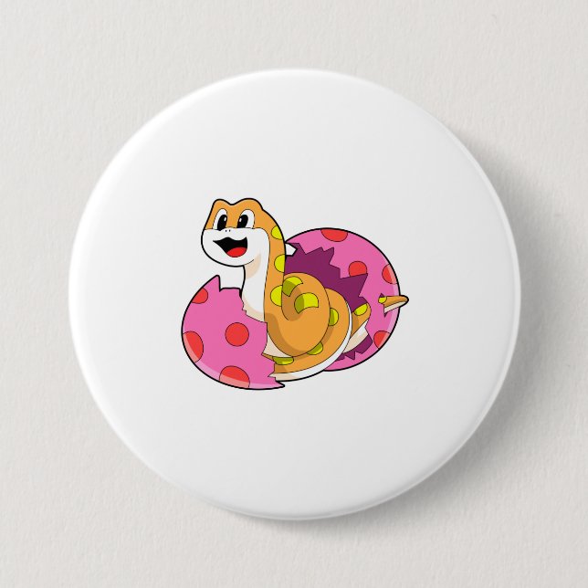 Snake with Egg 7.5 Cm Round Badge (Front)