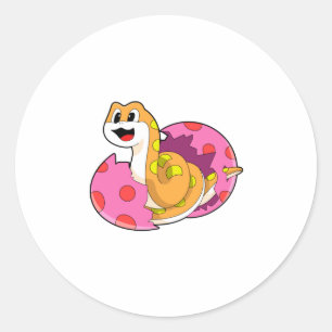 Snake with Egg Classic Round Sticker