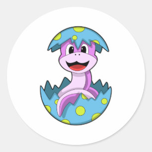 Snake with Egg shell Classic Round Sticker