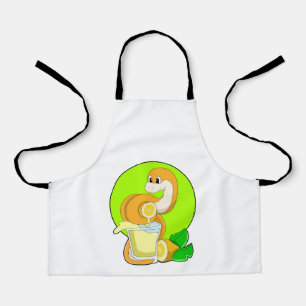 Snake with Glass of Lemon juice Apron