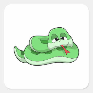 Snake with green Stains Square Sticker