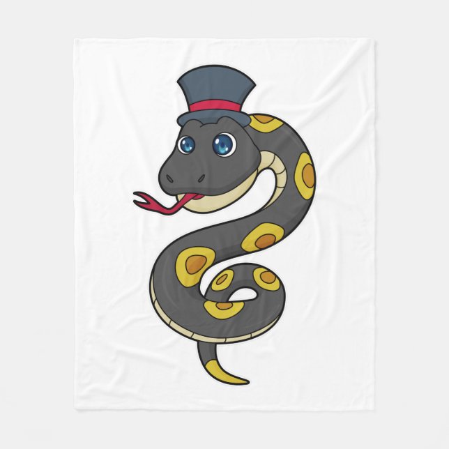 Snake with Hat Fleece Blanket (Front)