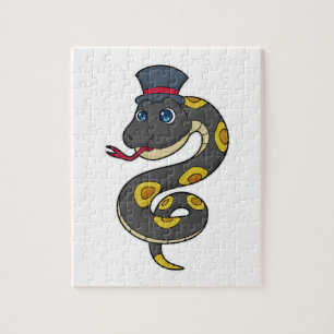 Snake with Hat Jigsaw Puzzle