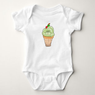 Snake with Ice cream cone & Cherry Baby Bodysuit