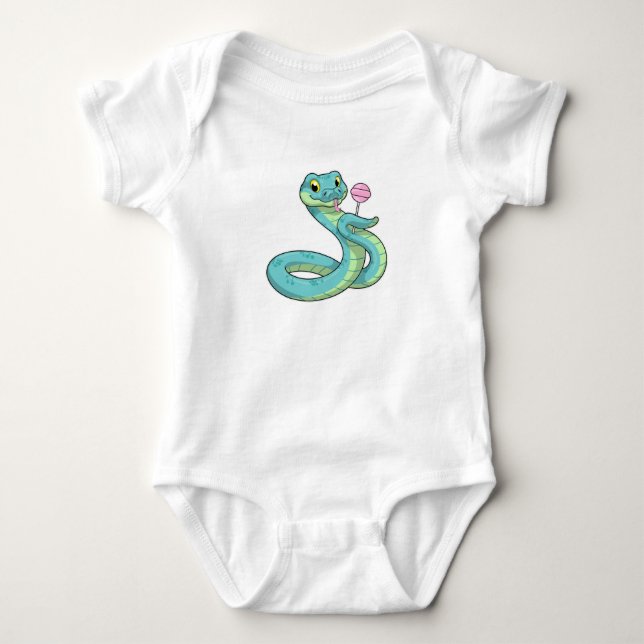 Snake with Lollipop Baby Bodysuit (Front)