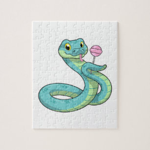 Snake with Lollipop Jigsaw Puzzle