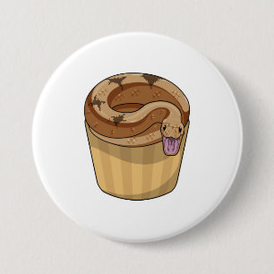 Snake with Muffin 7.5 Cm Round Badge