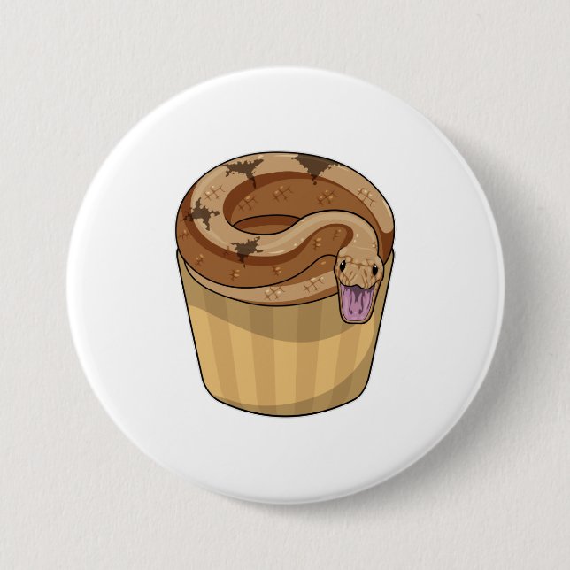 Snake with Muffin 7.5 Cm Round Badge (Front)