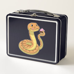 Snake with Muffin Metal Lunch Box