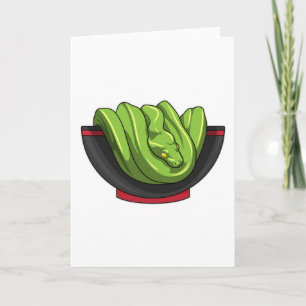 Snake with Ramen Bowl Card