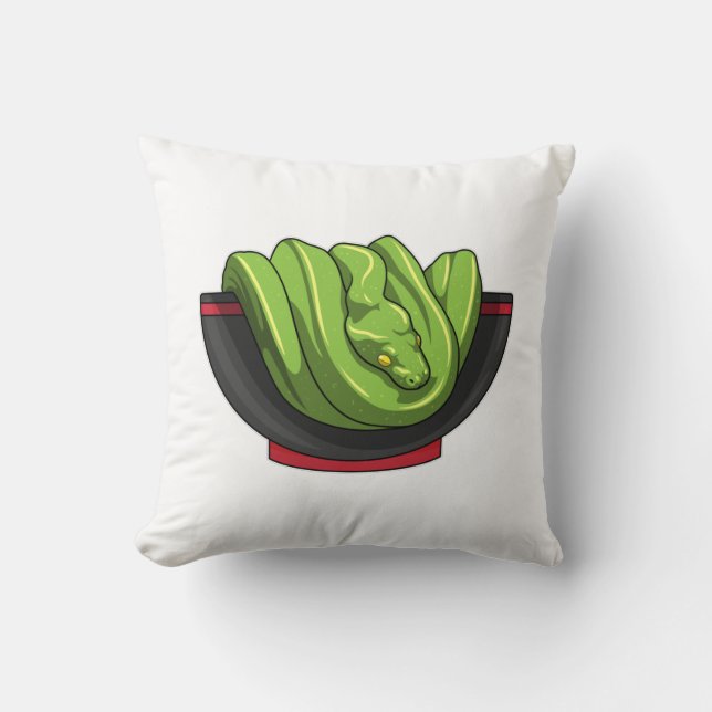 Snake with Ramen Bowl Cushion (Front)