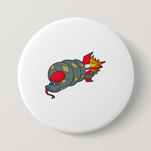 Snake with Rocket 7.5 Cm Round Badge