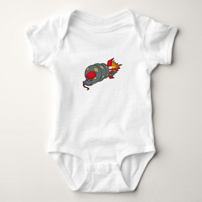 Snake with Rocket Baby Bodysuit (Front)
