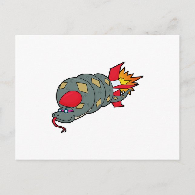 Snake with Rocket Postcard (Front)