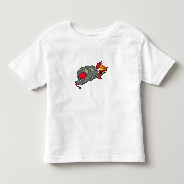 Snake with Rocket Toddler T-Shirt (Front)