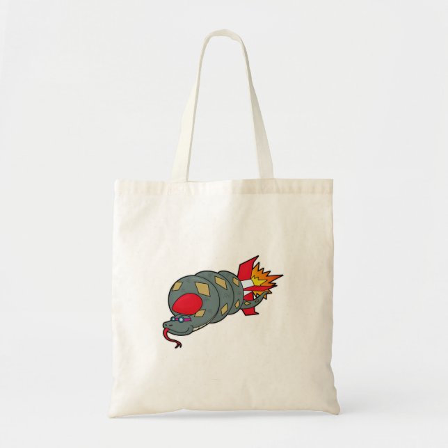 Snake with Rocket Tote Bag (Front)