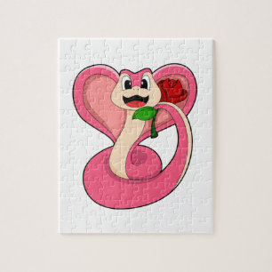 Snake with Rose Jigsaw Puzzle