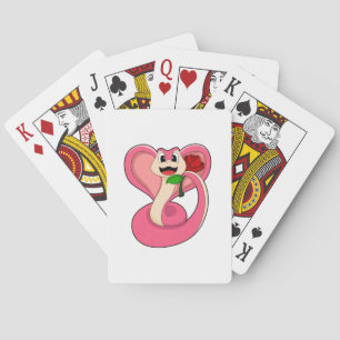 Snake with Rose Playing Cards