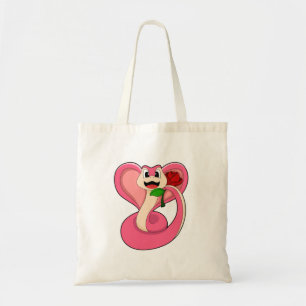 Snake with Rose Tote Bag