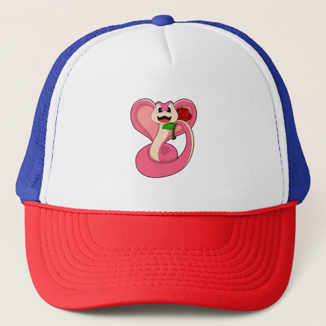 Snake with Rose Trucker Hat (Front)