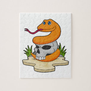 Snake with Skull Jigsaw Puzzle