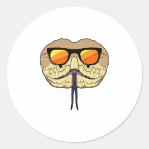 Snake with Sunglasses Classic Round Sticker