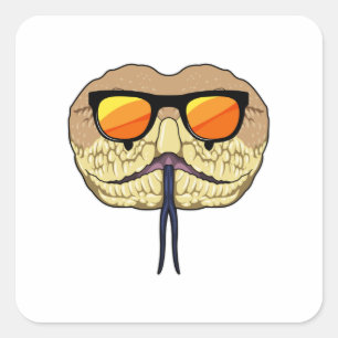 Snake with Sunglasses Square Sticker