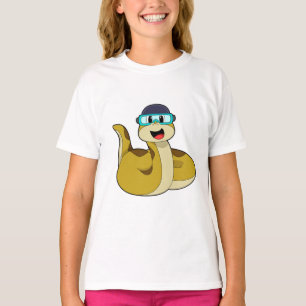 Snake with Swimming goggles T-Shirt
