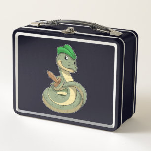 Snake with Sword Metal Lunch Box