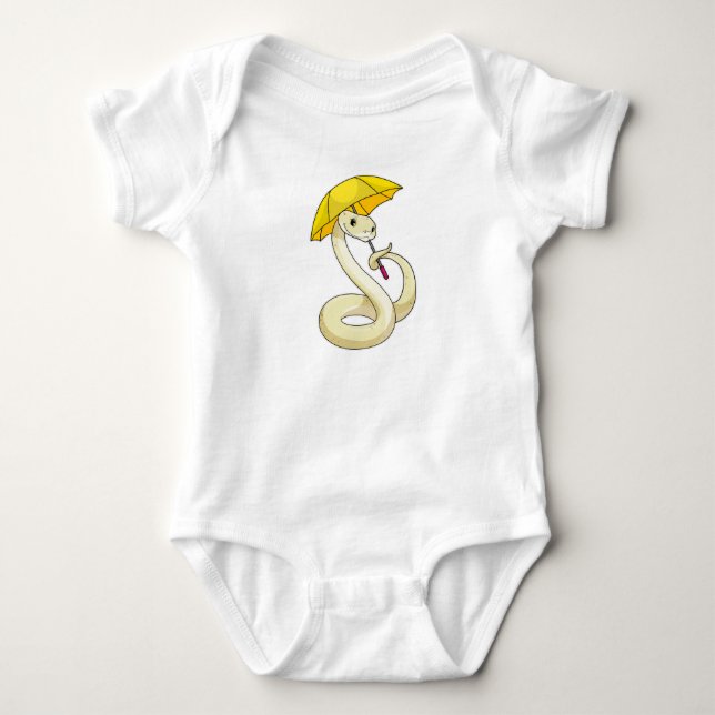 Snake with Umbrella Baby Bodysuit (Front)