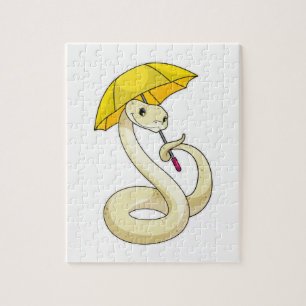 Snake with Umbrella Jigsaw Puzzle