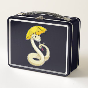 Snake with Umbrella Metal Lunch Box
