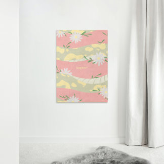 Snake with White Flowers Minimalist Flat  Poster