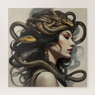 Snake woman art jigsaw puzzle