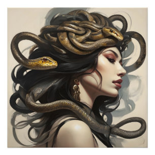 Snake woman art photo print