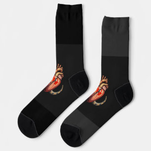 Snake Wrapped Around an Anatomical Heart  Socks